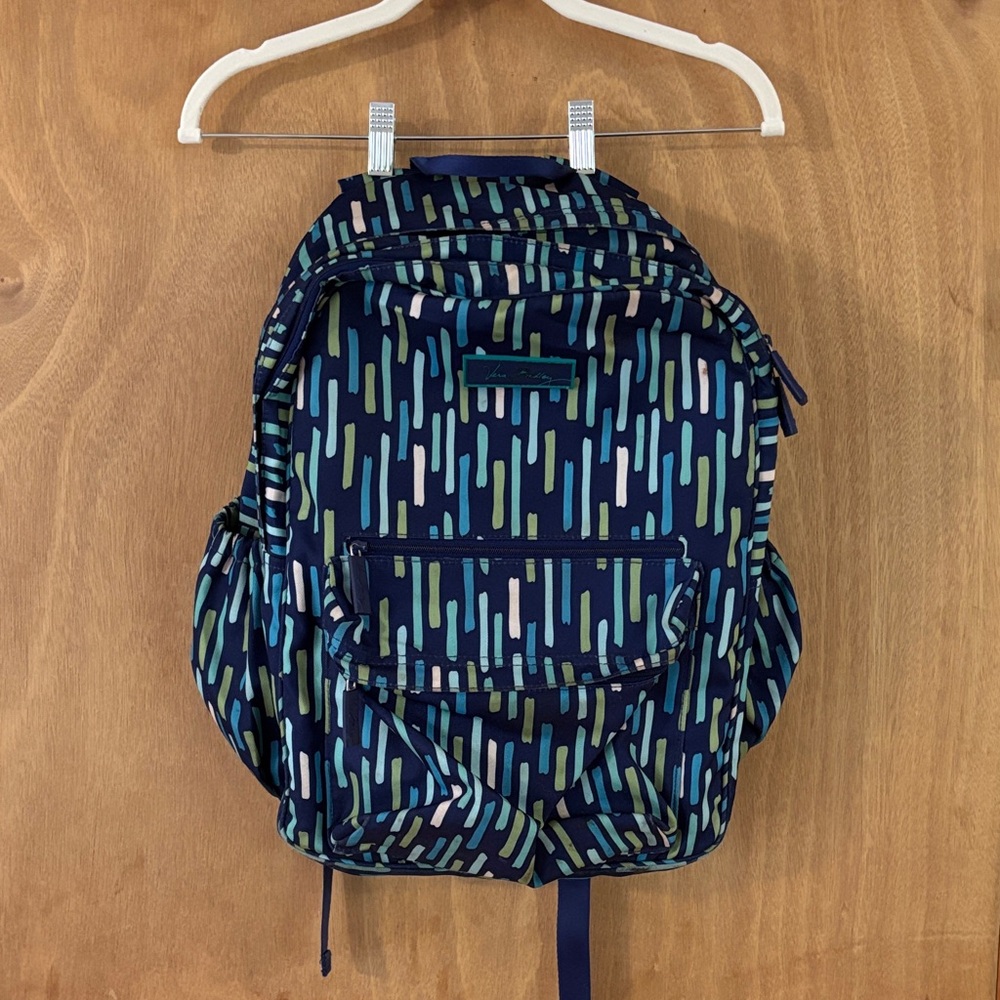 Vera Bradley Navy and Teal Patterned Backpack